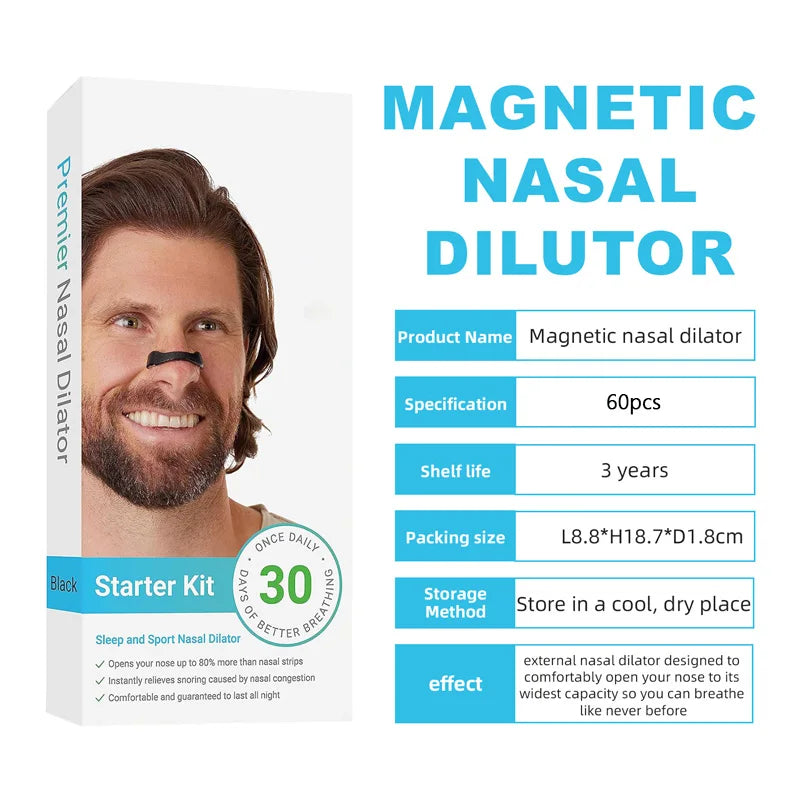 Box Nasal Breathing Dilators Starter Kits Magnetic Nose Strips Increase Sports Air Intake Improve Sleeping Reduce Snoring