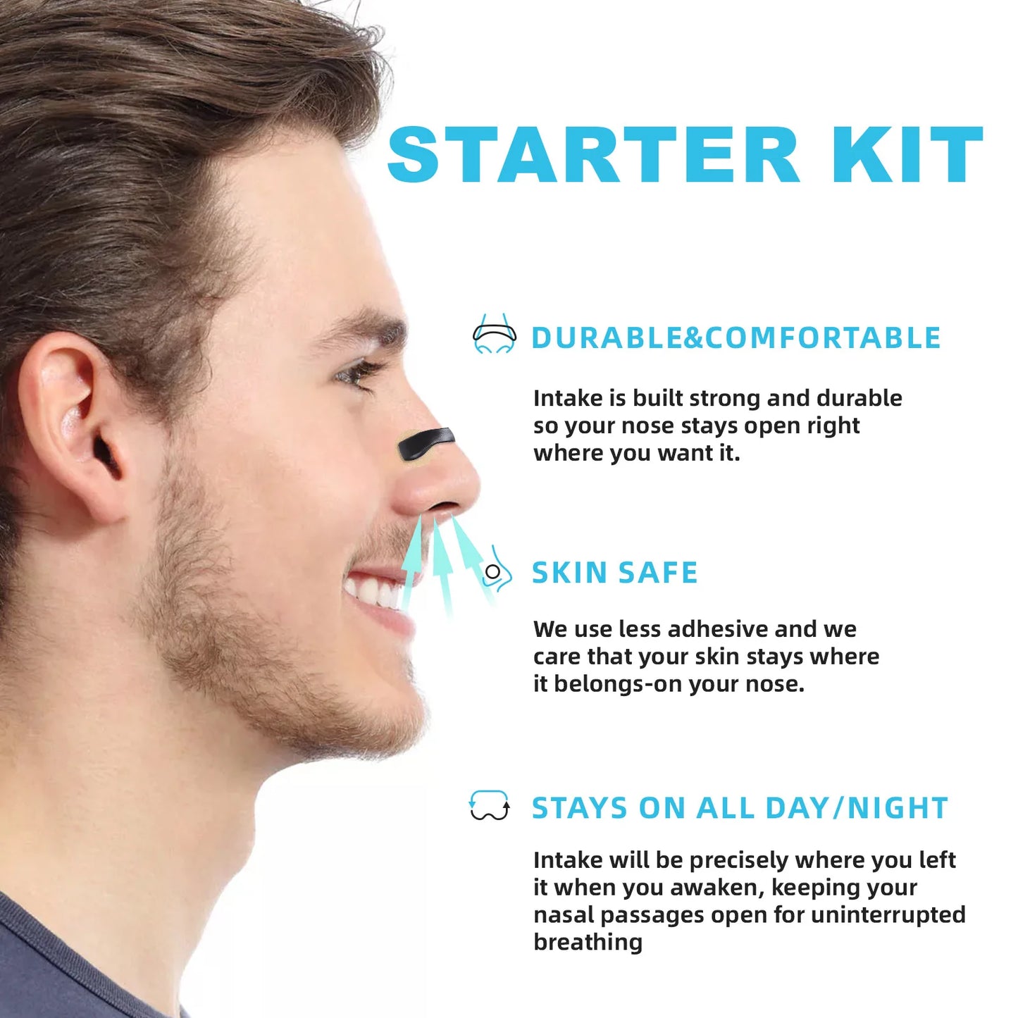 Box Nasal Breathing Dilators Starter Kits Magnetic Nose Strips Increase Sports Air Intake Improve Sleeping Reduce Snoring