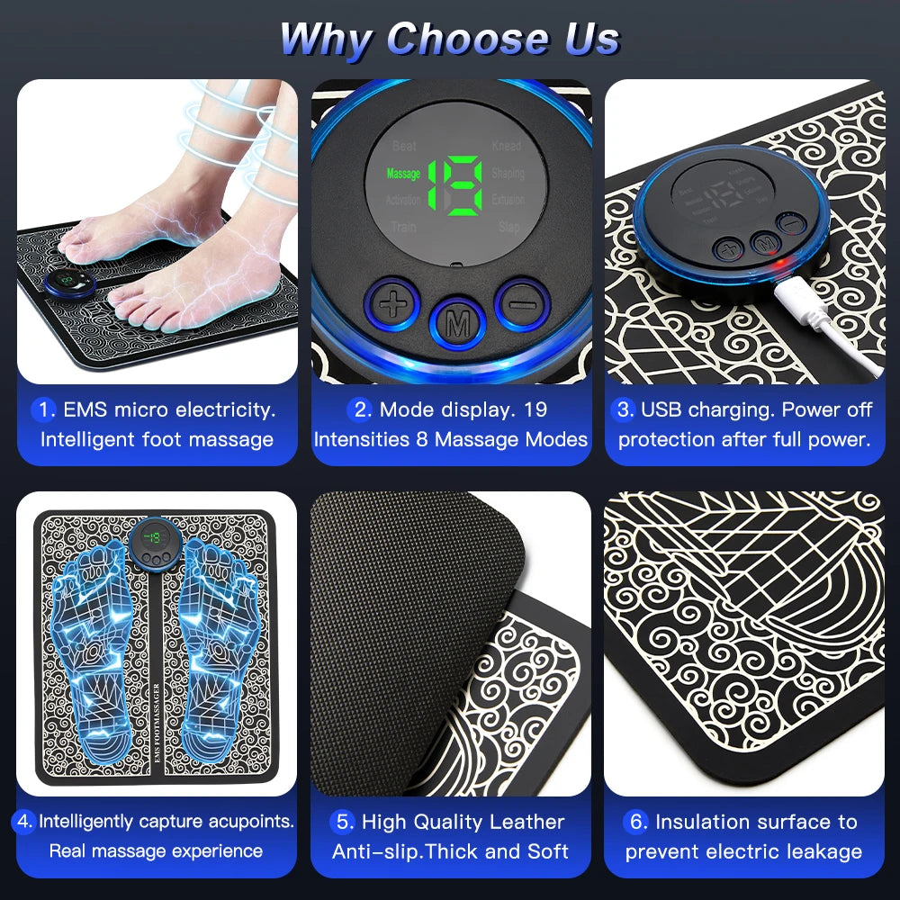 Electric EMS Foot Massager Pad