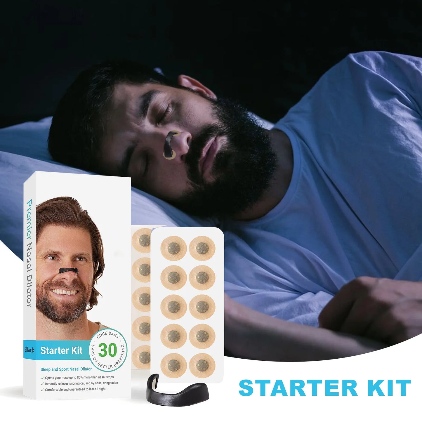 Box Nasal Breathing Dilators Starter Kits Magnetic Nose Strips Increase Sports Air Intake Improve Sleeping Reduce Snoring